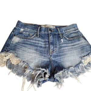 Abercombie & Fitch Womens Distressed Denim Shorts Sz 26 Retro Beach Countrycore
